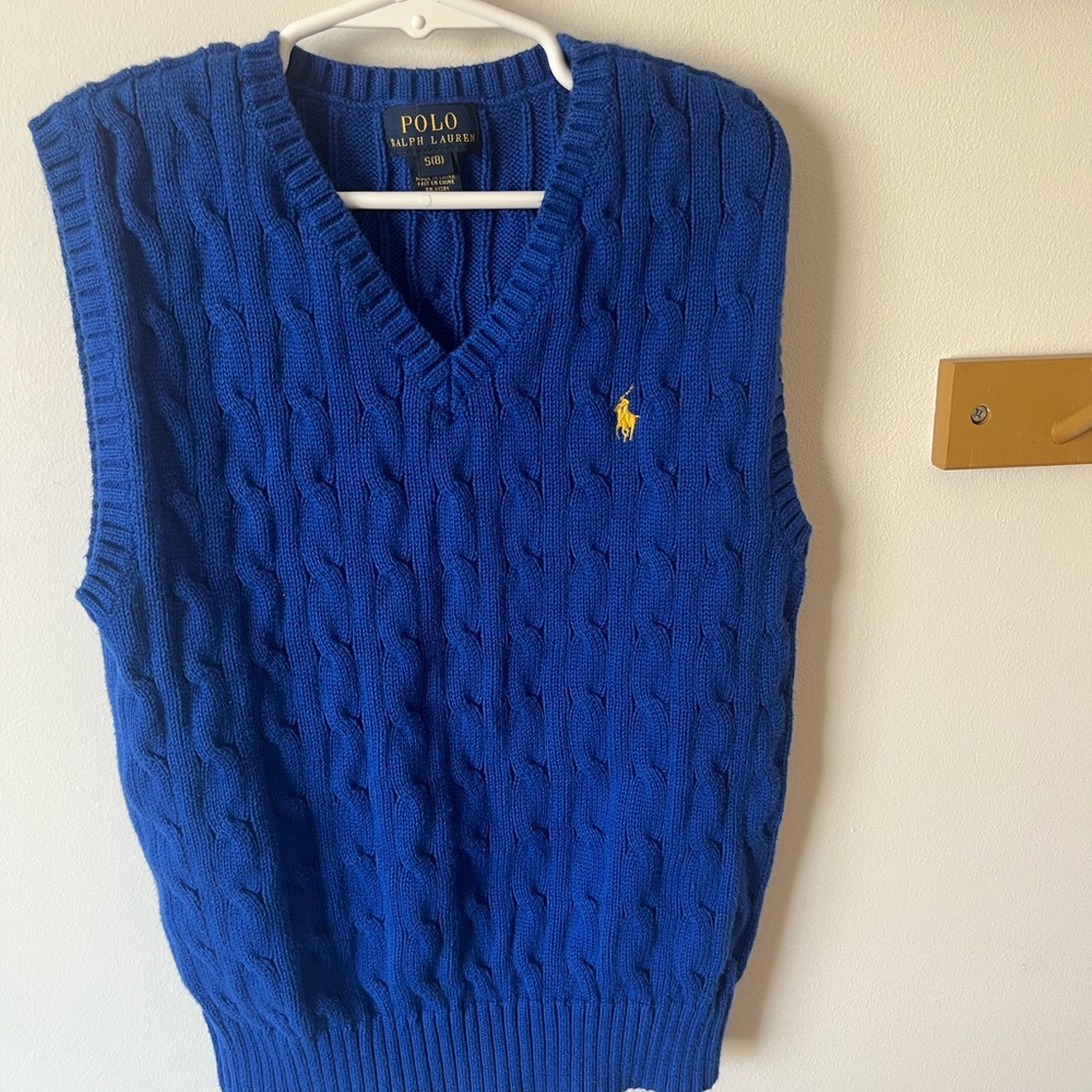 Polo by Ralph Lauren Boys V-Neck Royal Blue Sweater Vest